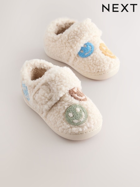 Neutral Happy Face Warm Lined Cupsole Slippers (F12804) | AED56 - AED66