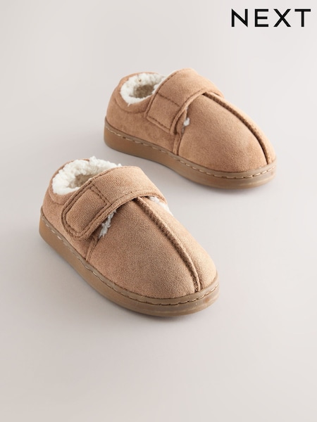 Tan/Brown Warm Lined Cupsole Slippers (F12808) | AED51 - AED66