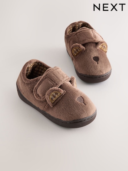 Brown Bear Warm Lined Cupsole Slippers (F12814) | AED51 - AED61