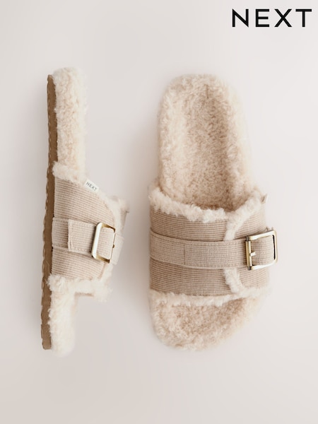 Neutrale Farbe - Borg Slider Slippers (F12857) | 41 €