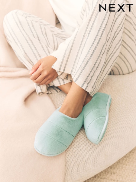 Sage Green Quilted Short Boot Slippers (F12928) | €25