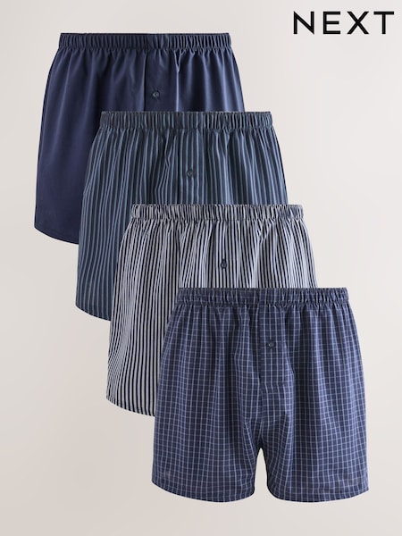 Navy 4 pack Woven Pure Boxers (F12980) | €36