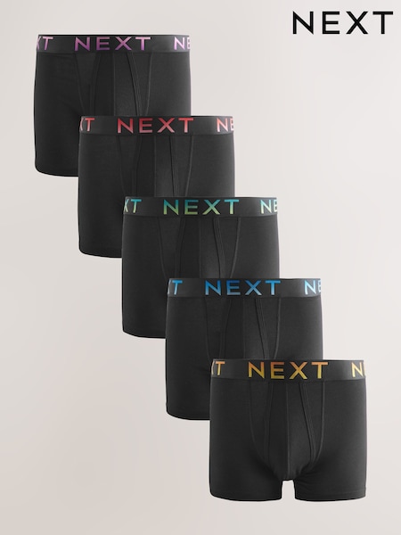 Black Ombre Colour Waistband A-Front Boxers 5 Pack (F12982) | €31