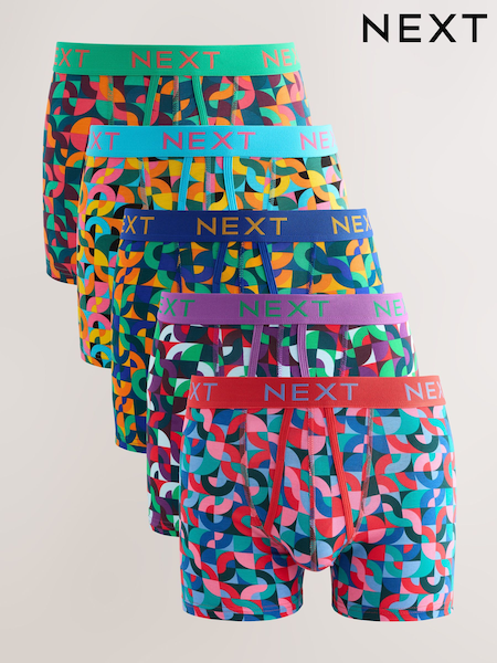 Bright Blue/Orange/Purple Circle Geo Print A-Front Boxers (F12992) | € 25