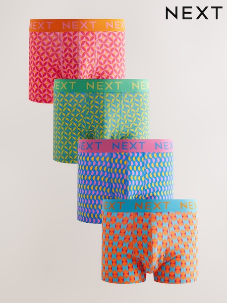Bright Orange/Green/Blue Colour Geo 5 Pack Hipster Boxers 5 Pack (F13010) | AZN 64