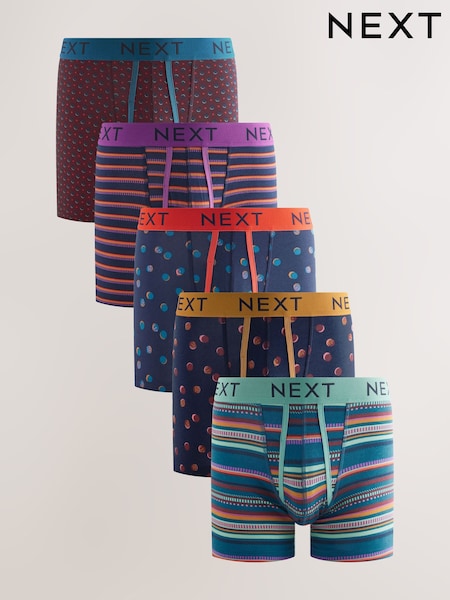 Navy/Burgundy Spot Stripe A-Front Boxers (F13019) | R$ 280