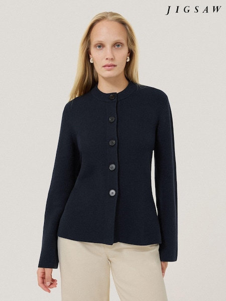 Jigsaw Blue Cotton Blend Knit Cardigans (F13051) | AED451