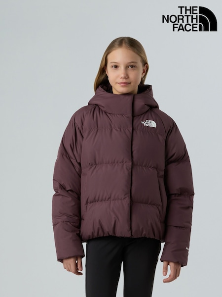 The North Face Brown Down Hooded Puffer Jacket (F13110) | €179