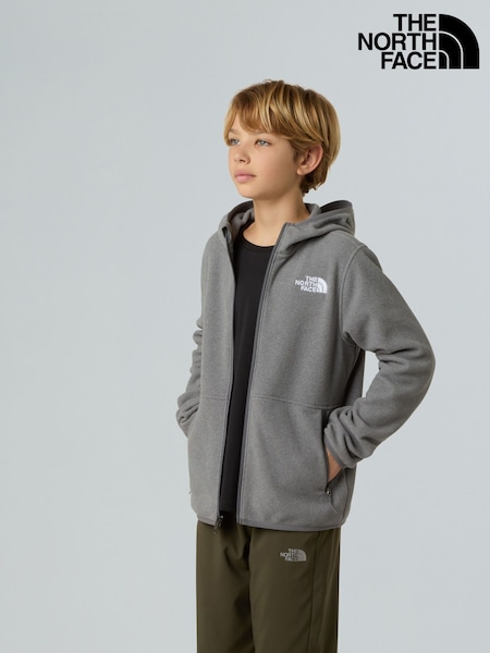 The North Face Grey Glacier Teen Full Zip Hooded Fleece (F13144) | €63