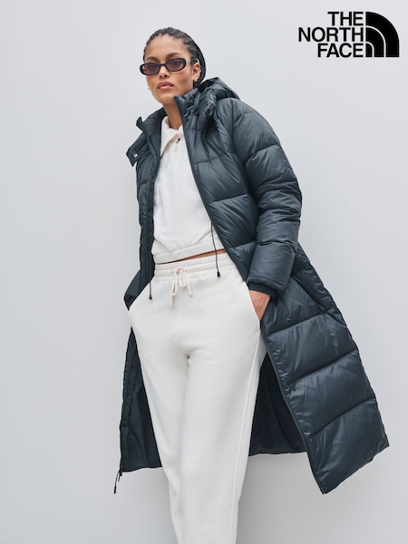 The North Face Black Hydrenalite City Long Down Hooded Puffer Parka Jacket (F13188) | €477