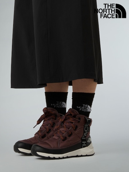 The North Face Brown Thermoball Luxe Lace Up Snow Boots (F13198) | €173