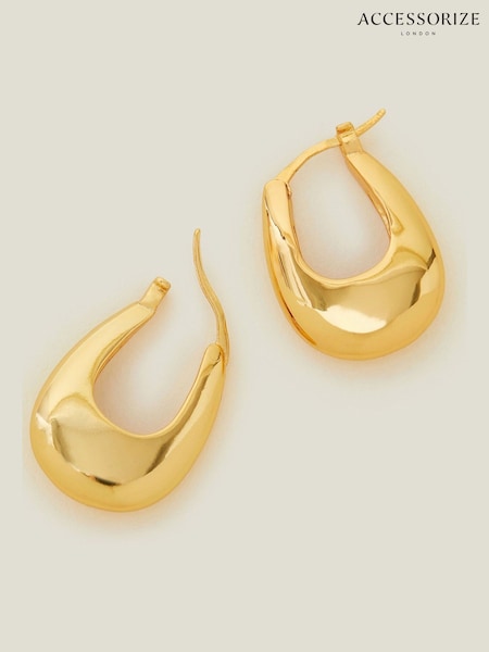 Accessorize 14ct Horseshoe Hoop Earrings (F13355) | ‏101‏₪