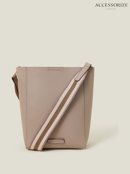 Accessorize Nude Faux Leather Bucket Bag (F13361) | ₪151
