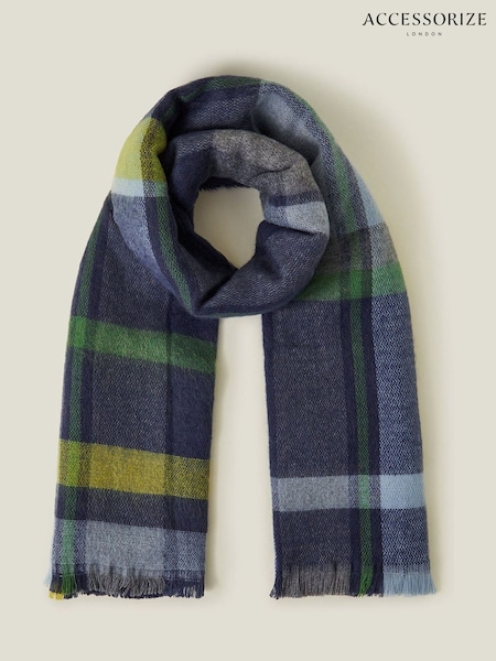 Accessorize Blue Woven Check Blanket Scarf (F13365) | €31