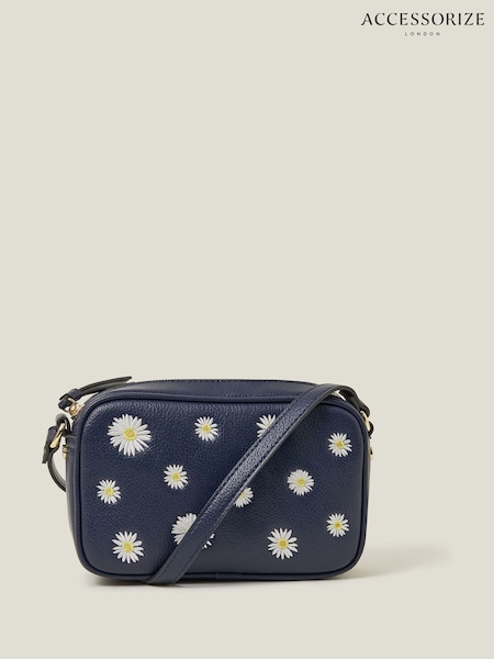 Accessorize Blue Double Zip Leather Cross-Body Bag (F13368) | ₪151