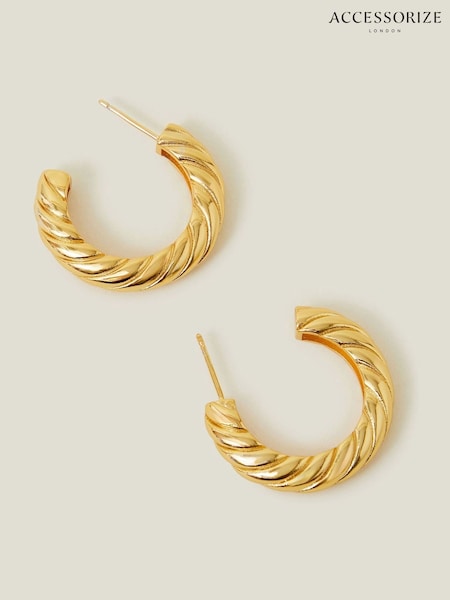 Accessorize 14ct Twist Chunky Hoop Earrings (F13396) | € 24