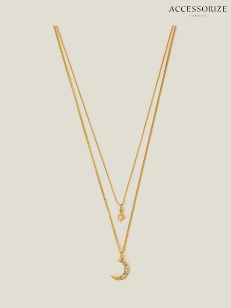 Accessorize 14ct Plated Celestial Pendant Layered Necklace (F13403) | 149 LEI