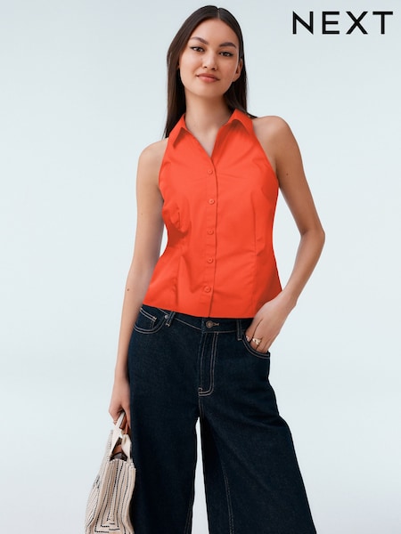 Vermelho - Sleeveless Fitted Shirt (F13407) | R$ 145