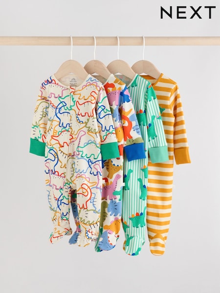 Bright Baby Two Way Zip Sleepsuits 4 Pack (0mths-2yrs) (F13450) | €36 - €39