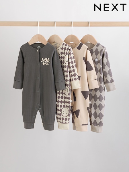 Monochrome Footless Baby Sleepsuits 4 Pack (0mths-2yrs) (F13451) | €34 - €37