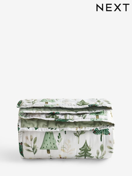 Green Christmas Scene Reversible Velvet Bedspread (F13478) | R$ 540 - R$ 930