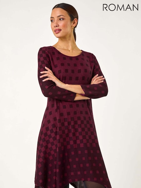 Roman Geometric Hanky Hem Dress (F13587) | ‏283‏₪