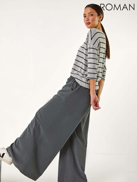 Roman Grey Baby Corduroy Wide Leg 100% Cotton Trousers (F13614) | €58