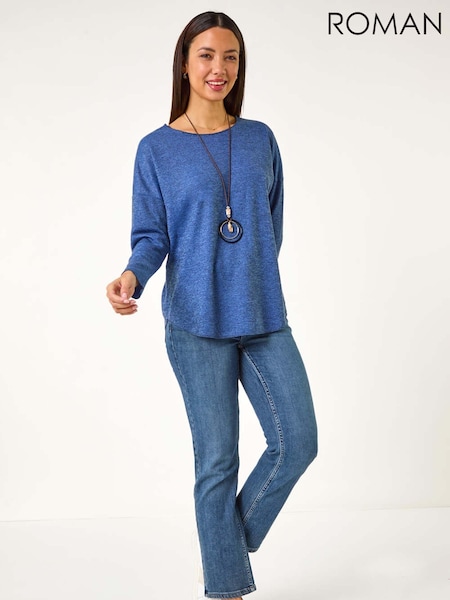 Roman Black Relaxed Necklace Tunic Top (F13616) | €51