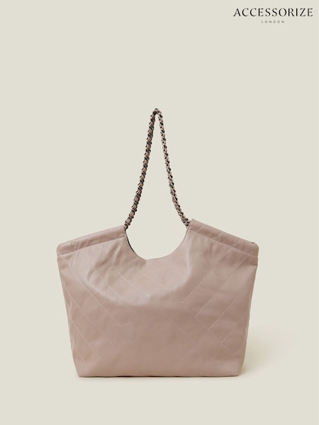 rožnata - Accessorize Chain Strap Faux Leather Shoulder Bag (F13646) | € 46