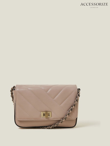 Accessorize Pink Chain Strap Faux Leather Cross-Body Bag (F13647) | €35