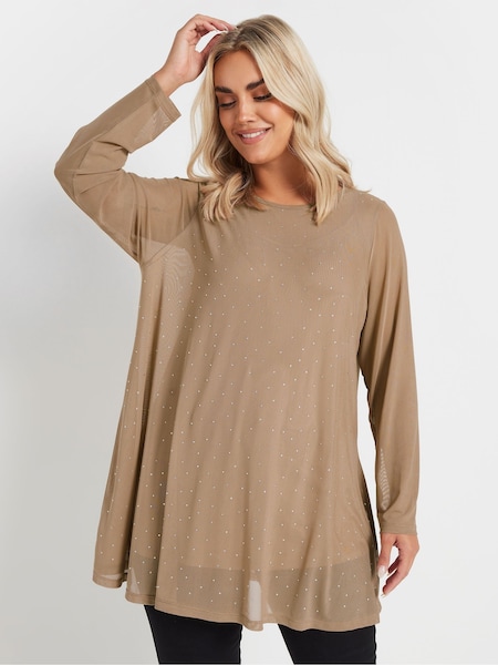 Maro - Yours Curve Oversized Cu ținte Embellished Mesh Top (F13677) | 216 LEI