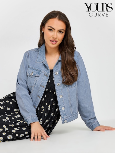 Albastru - Jachetă Yours Curve Classic Denim 100% bumbac (F13683) | 276 LEI