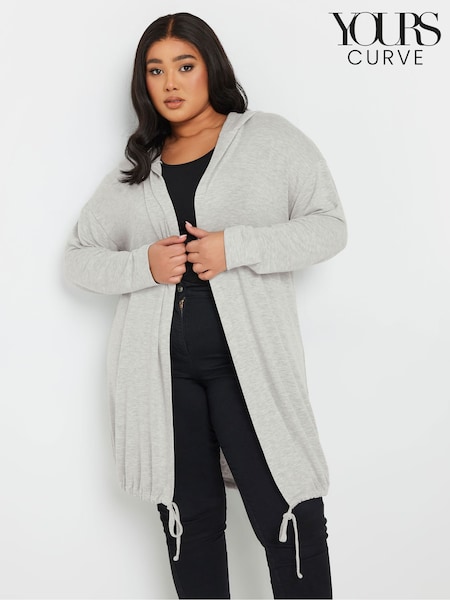 رمادي - Yours Curve Longline Hoodie (F13685) | ‏192 د.إ.‏