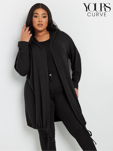 Yours Curve Black Longline Hoodie (F13743) | €43