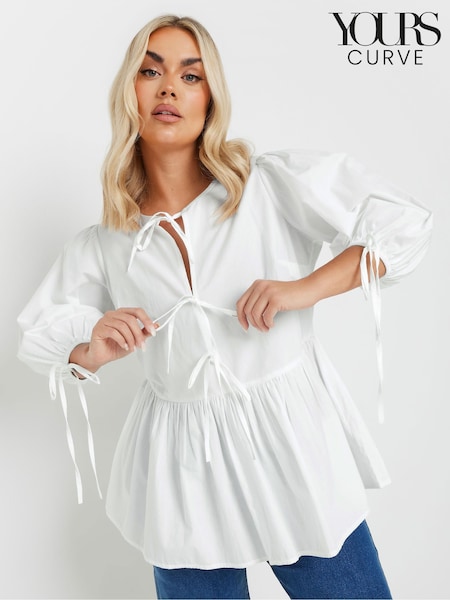 Yours Curve Tie Front 100% Cotton Top (F13745) | 48 €
