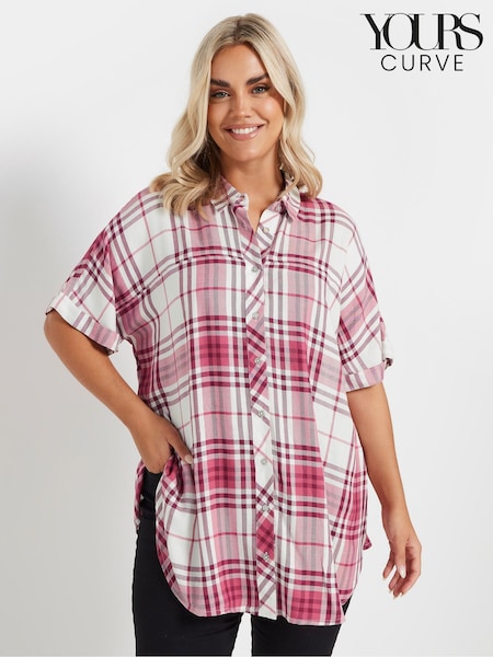 Yours Curve Red Viscose Check Shirt (F13749) | €38