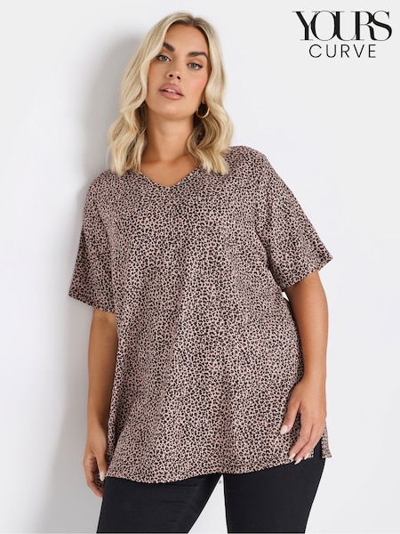 Yours Curve Leopard Print V-Neck Top (F13754) | 38 €