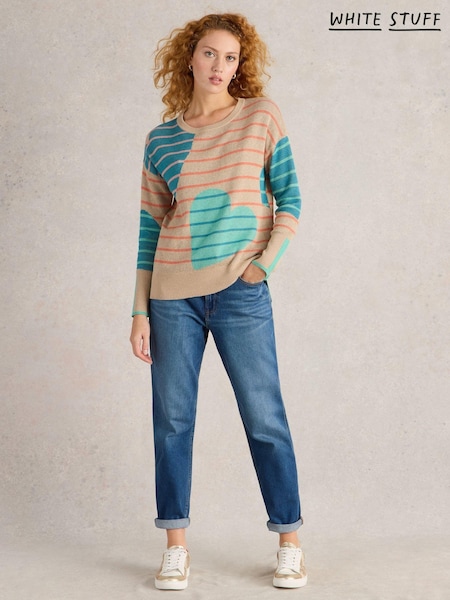 White Stuff Natural Olive Heart Jumper (F13823) | kr930