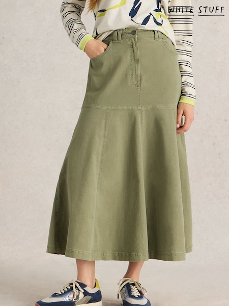 ירוק - White Stuff Quinn Midi Skirt (F13833) | ‏396‏₪