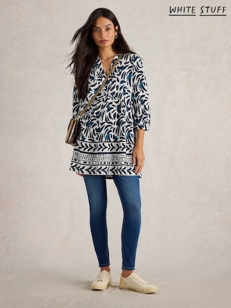 White Stuff Blue Marta 100% Cotton Tunic (F13841) | $96