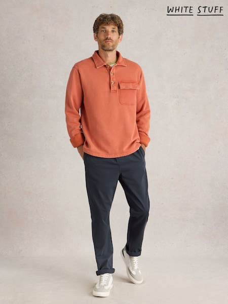 White Stuff Orange Brampton Collared 100% Cotton Sweatshirt (F13848) | R$ 495