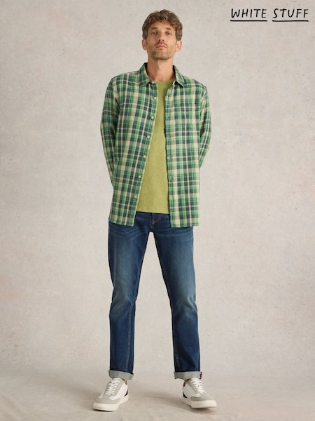 Verde - White Stuff Moxley Brushed Long Sleeve Check Shirt (F13876) | 78 €