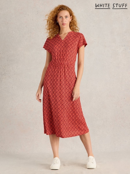 White Stuff Red Ellie 100% Linen Jersey Dress (F13878) | €97