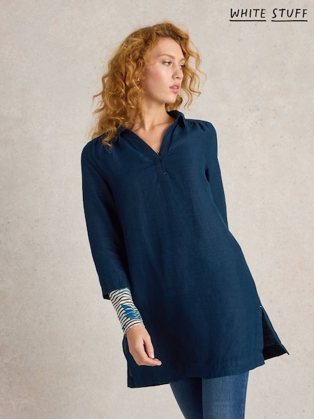 White Stuff Blue Blake 100% Linen Tunic (F13880) | 4,506 UAH