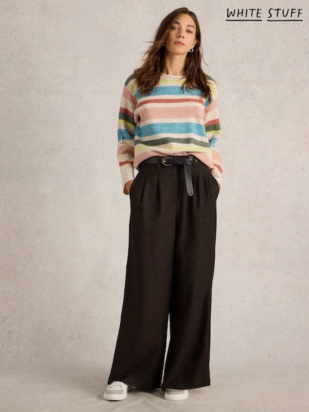 White Stuff Brown Sasha Tweedy Wide Leg Trousers (F13951) | €57