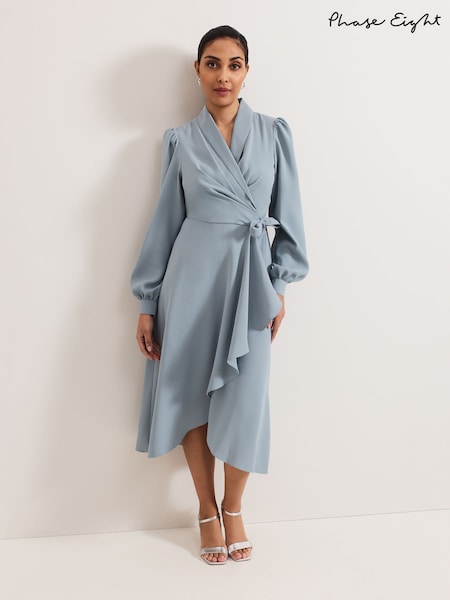 Phase Eight Blue Petite Phillippa Wrap Midi Dress (F13992) | €197