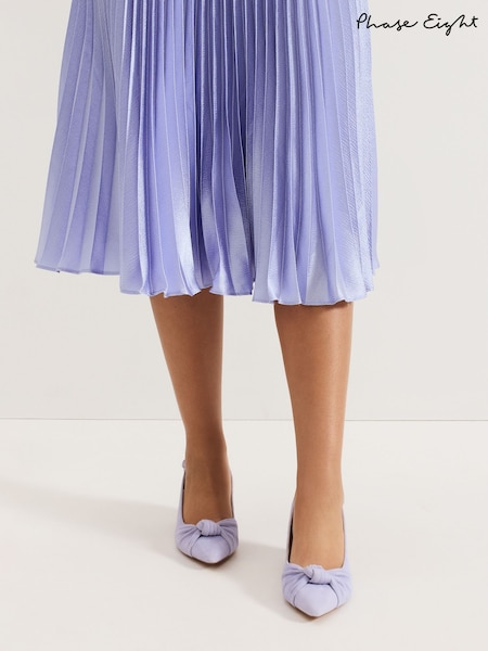 Phase Eight Blue Knot Front Block Heel Slingback Shoes (F14011) | AED635