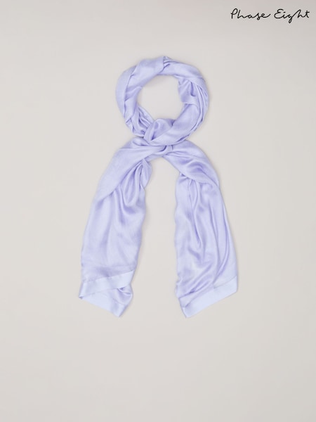 Phase Eight Blue Satin Trim Scarf (F14012) | €50