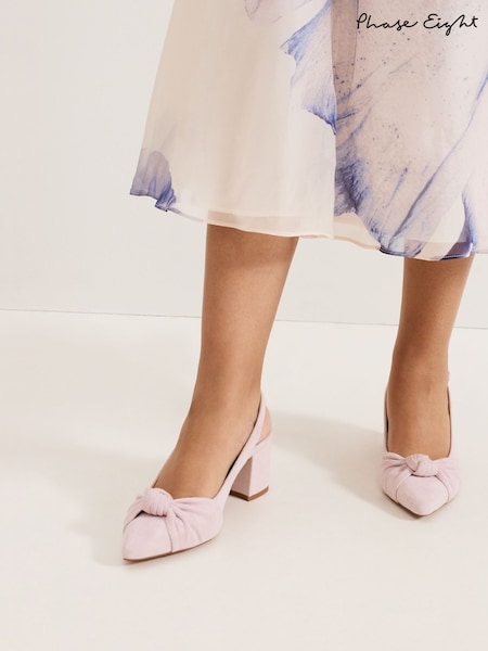 Phase Eight Pink Knot Front Block Heel Slingback Shoes (F14016) | 6,549 UAH