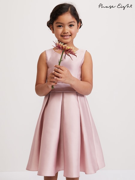 Phase Eight Pink Melody Antique Rose Satin Dress (F14029) | AED437